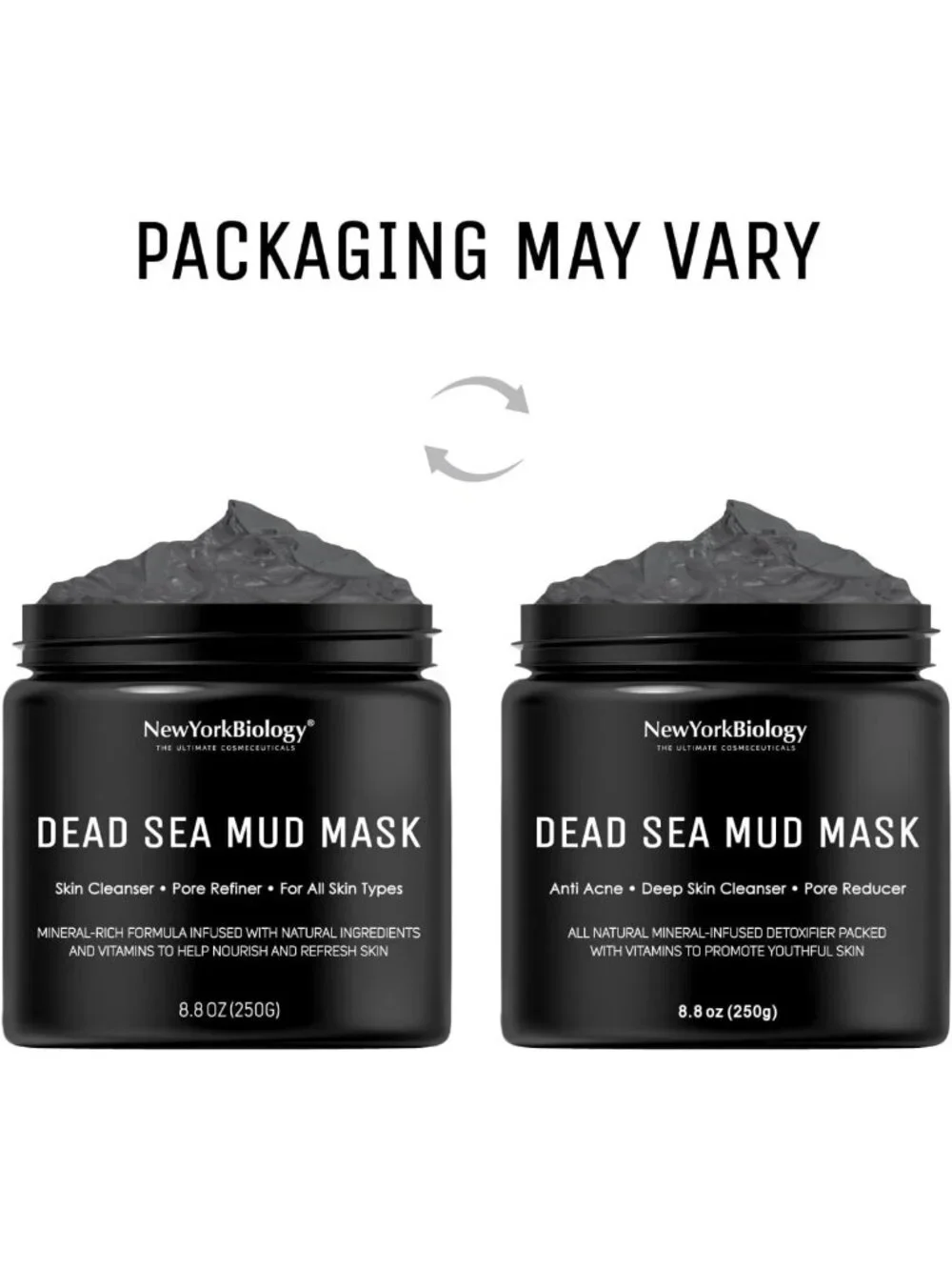 Revitalizing Dead Sea Mud Mask - Spa Quality Pore Refiner for Oily Skin, 8.8 oz